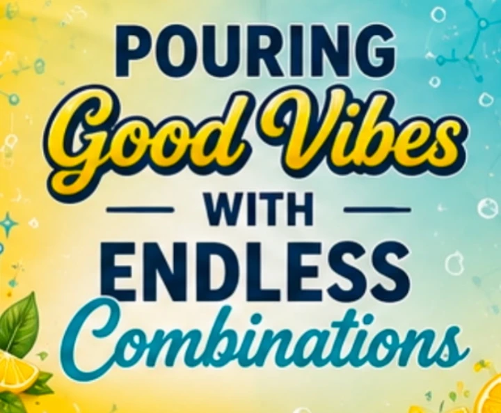 Lemonade Lab artwork reading Pouring Good Vibes with Endless Combinations